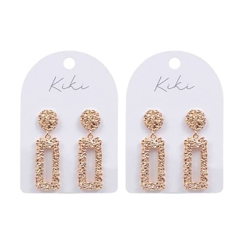 2PK Kiki Luxe Rectangle Earrings Stainless Steel Lightweight Gold