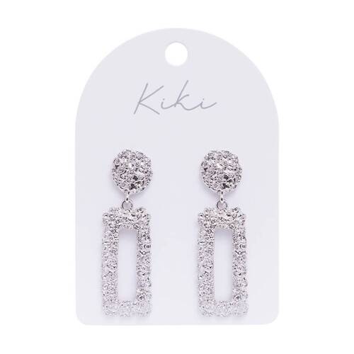 Kiki Luxe Rectangle Earrings Stainless Steel Lightweight Silver
