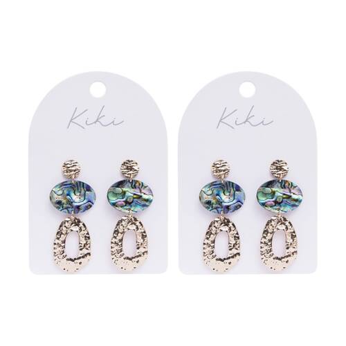 2PK Kiki Opal Drops Earrings Stainless Steel Plastic Gold Blue Green