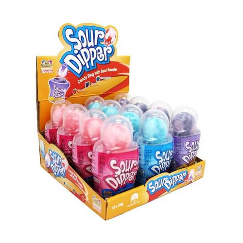 12PK Kidsmania Sour Dipper 30g Fruit Flavour Lollies/Gummies - Assorted