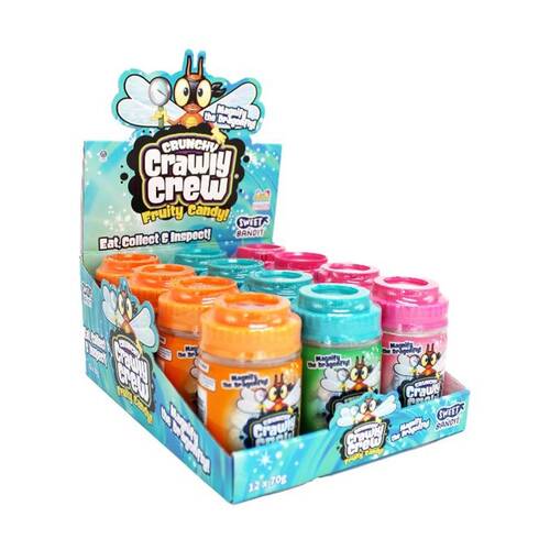 12PK Kidsmania Crunchy Crawly Crew Fruit Candy/Sweet 70g Assorted