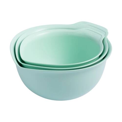 3pc KitchenAid Universal Nesting Plastic Mixing Bowls Multisize Set Spearmint