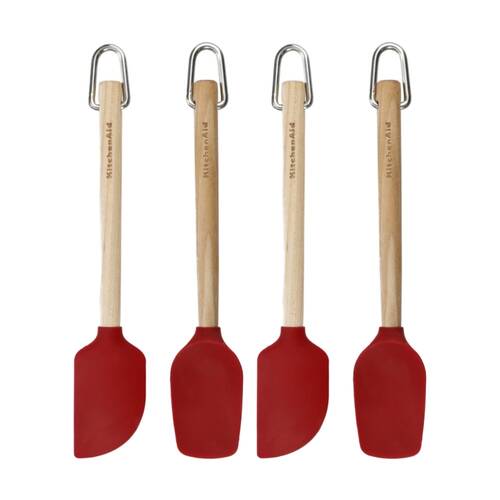 2x 2pc KitchenAid Mini Birchwood Kitchen Spatula Tool Set Empire Red