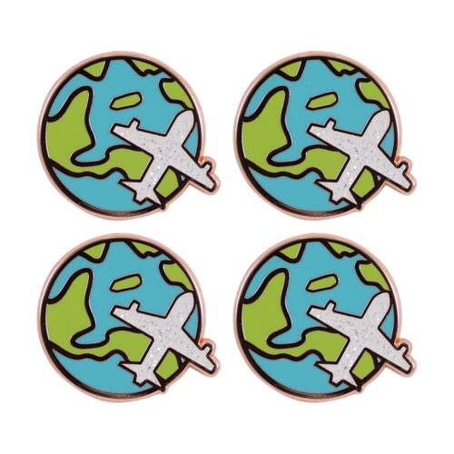 4PK Splosh Safe Travels Keepsake Pin Enamel Kids 3y+ Rose Gold 3x1x2.5cm