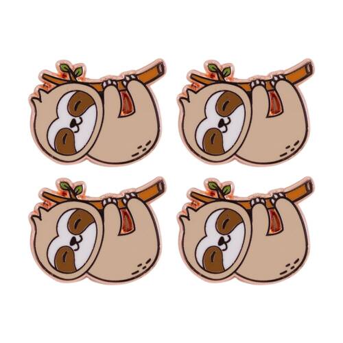 4PK Splosh Worry Sloth Keepsake Pin Enamel Rose Gold Beige White 3x1x2.5cm