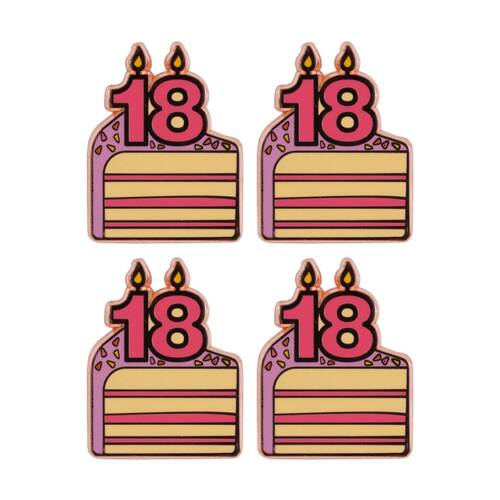 4PK Splosh 18th Birthday Keepsake Pin 3y+ Rose Gold Pink Beige 3x1x2.5cm