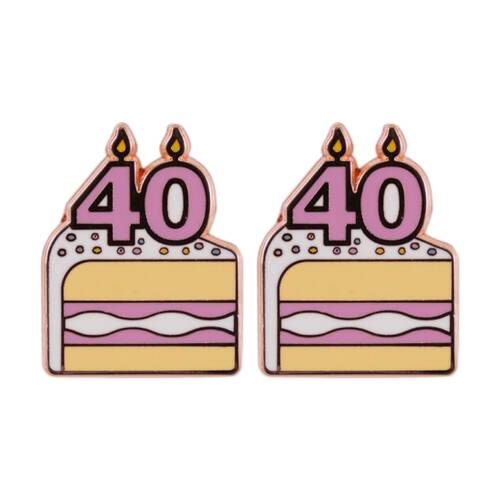 2PK Splosh 40th Birthday Keepsake Pin 3y+ Rose Gold Pink White 3x1x2.5cm