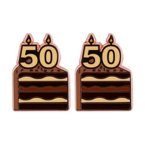 2PK Splosh 50th Birthday Keepsake Pin 3y+ Rose Gold Beige Brown 3x1x2.5cm
