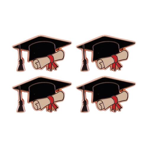 4PK Splosh Graduation Keepsake Pin Enamel 3y+ Black Red Beige 3x1x2.5cm
