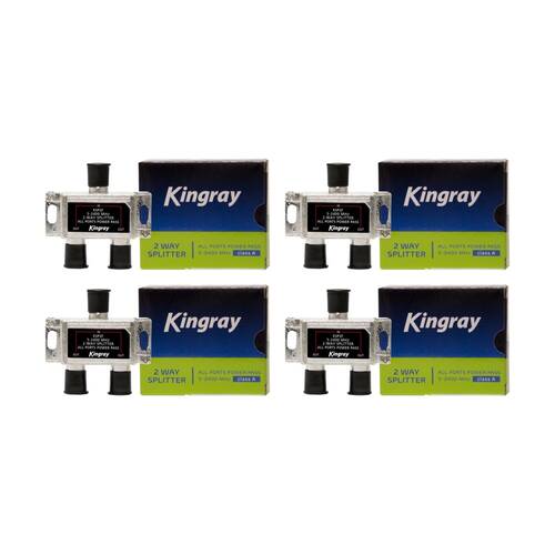 4PK Kingray 2 Way F-Type Splitter Foxtel Approved F30950 Satellite TV