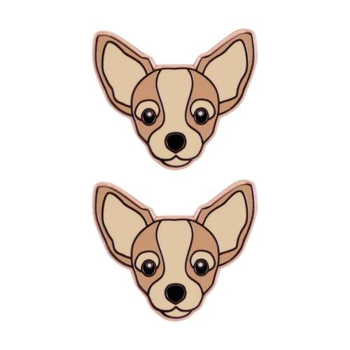 2PK Splosh Chihuahua Keepsake Pin Enamel 3y+ Rose Gold Beige 3x1x2.5cm