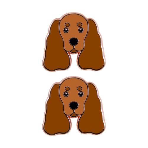 2PK Splosh Cocker Spaniel Keepsake Pin Enamel Rose Gold Brown 3x1x2.5cm