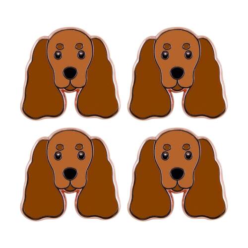 4PK Splosh Cocker Spaniel Keepsake Pin Enamel Rose Gold Brown 3x1x2.5cm