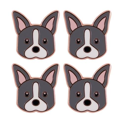4PK Splosh French Bulldog Keepsake Pin 3y+ Rose Gold Grey White 3x1x2.5cm