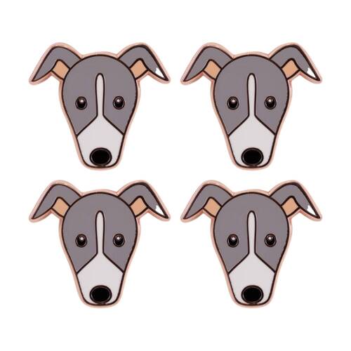 4PK Splosh Greyhound Keepsake Pin Enamel 3y+ Rose Gold 3x1x2.5cm