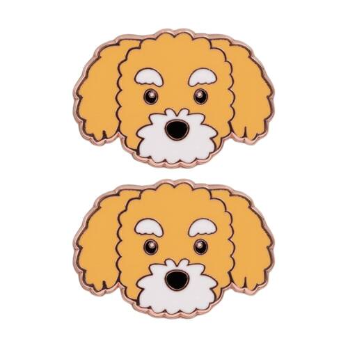 2PK Splosh Groodle Keepsake Pin Enamel 3y+ Rose Gold Beige White 3x1x2.5cm