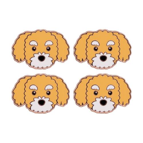4PK Splosh Groodle Keepsake Pin Enamel 3y+ Rose Gold Beige White 3x1x2.5cm