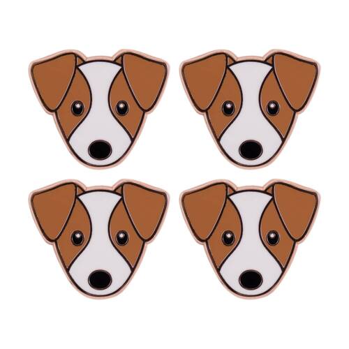 4PK Splosh Jack Russell Keepsake Pin 3y+ Rose Gold Brown White 3x1x2.5cm