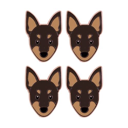 4PK Splosh Kelpie Keepsake Pin Enamel 3y+ Beige Brown Rose Gold 3x1x2.5cm