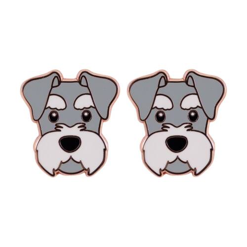 2PK Splosh Schnauzer Keepsake Pin Enamel 3y+ Rose Gold 3x1x2.5cm