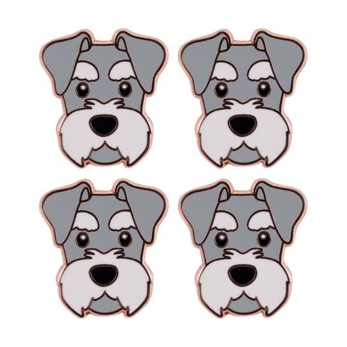 4PK Splosh Schnauzer Keepsake Pin Enamel 3y+ Rose Gold 3x1x2.5cm