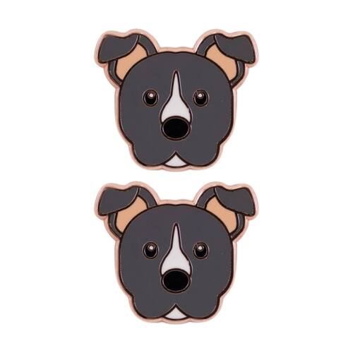 2PK Splosh Staffy Keepsake Pin Enamel 3y+ Rose Gold Grey White 3x1x2.5cm