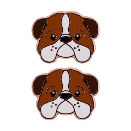 2PK Splosh Bulldog Keepsake Pin Enamel Kids 3y+ Rose Gold 3x1x2.5cm