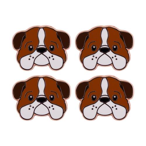 4PK Splosh Bulldog Keepsake Pin Enamel Kids 3y+ Rose Gold 3x1x2.5cm