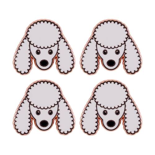 4PK Splosh Poodle Keepsake Pin Enamel Kids 3y+ Rose Gold 3x1x2.5cm