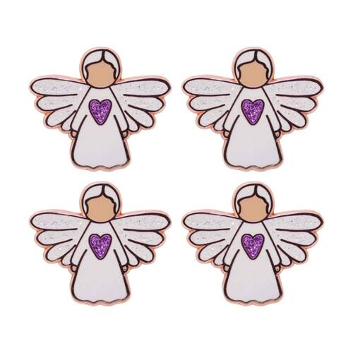 4PK Splosh Angel Of Prayer Keepsake Pin Enamel 3y+ Rose Gold 3x3x0.5cm