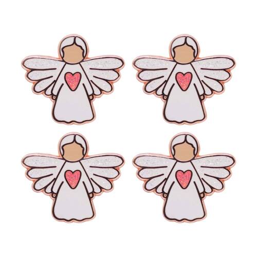4PK Splosh Angel Of Guidance Keepsake Pin Enamel 3y+ Rose Gold 3x3x0.5cm