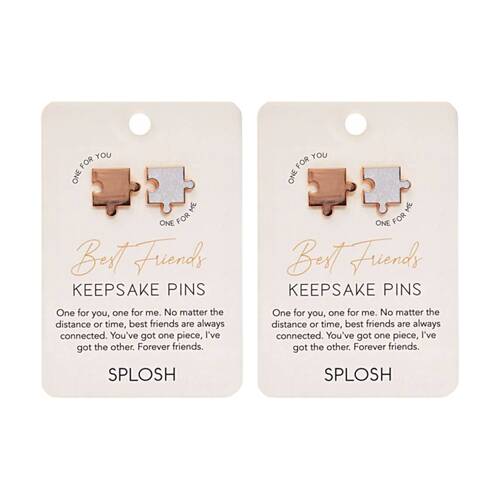 2x 2pc Splosh Forever Connected Best Friends Keepsake Pin Pair Rose Gold
