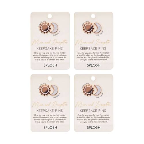 4x 2pc Splosh Forever Connected Mum & Daughter Keepsake Pin Set Rose Gold