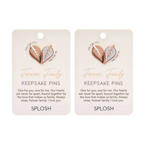 2x 2pc Splosh Forever Connected Family Keepsake Pin Set Rose Gold