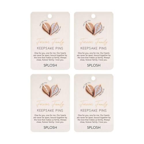 4x 2pc Splosh Forever Connected Family Keepsake Pin Set Rose Gold