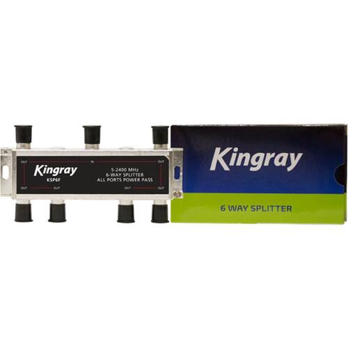 Kingray 6 Way F-Type Splitter Foxtel Approved F30964 Satellite TV