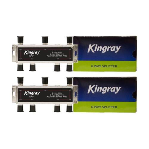 2PK Kingray 6 Way F-Type Splitter Foxtel Approved F30964 Satellite TV