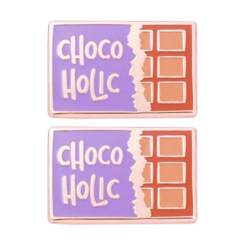 2x 2pc Splosh Chocolate Lover Keepsake Pin Enamel Rose Gold Purple