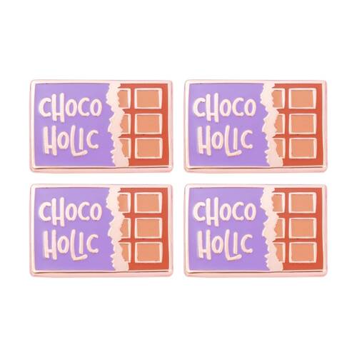 4x 2pc Splosh Chocolate Lover Keepsake Pin Enamel Rose Gold Purple