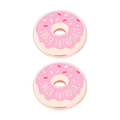 2x 2pc Splosh Snack Lover Keepsake Pin Enamel Rose Gold Pink 3x3cm