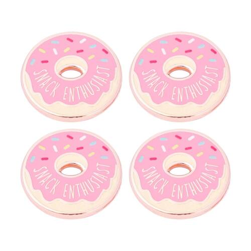4x 2pc Splosh Snack Lover Keepsake Pin Enamel Rose Gold Pink 3x3cm