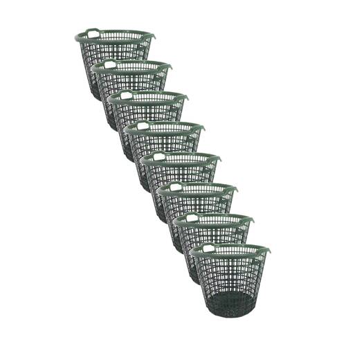 8PK Braz Plastic Round Laundry Basket W/ Handles 41x33cm Assorted