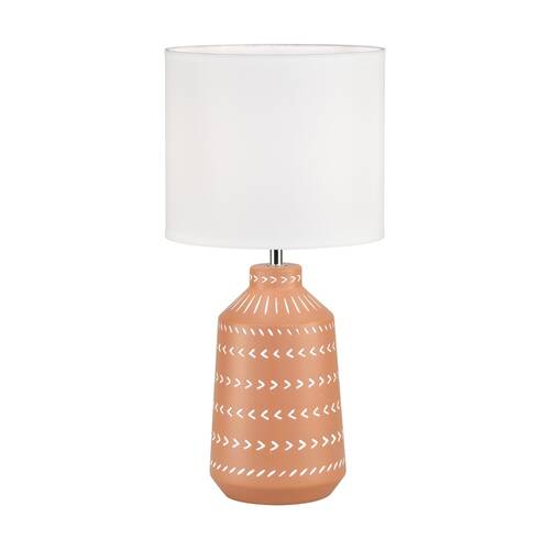 Urban Style Grace Table Lamp Ceramic Base Fabric Shade Decor Terracotta