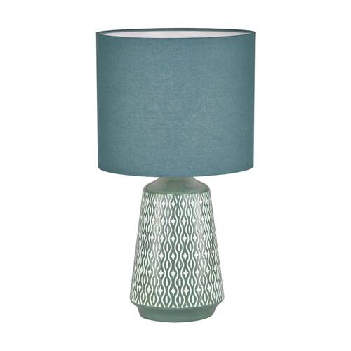 Urban Style Inga Table Lamp Ceramic Base Fabric Shade Decor Green