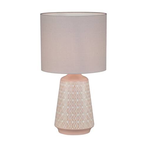 Urban Style Inga Table Lamp Ceramic Base Fabric Shade Decor Terracotta