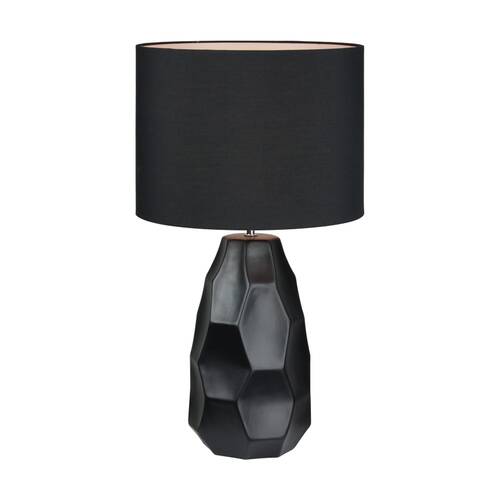 Urban Style Jane Table Lamp Ceramic Base Fabric Shade Decor Black