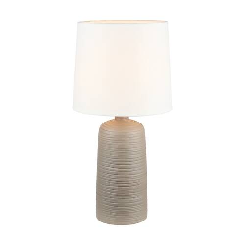 Urban Style Keira Table Lamp Ceramic Base Fabric Shade Decor Taupe
