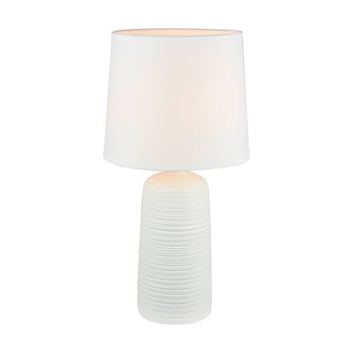 Urban Style Keira Table Lamp Ceramic Base Fabric Shade Decor White
