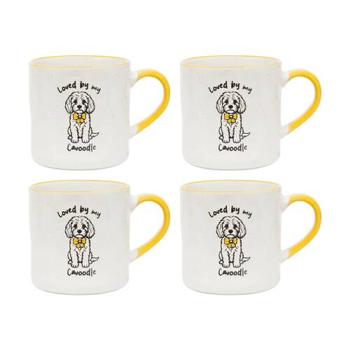 4PK Loved By My Pet Mugs Cavoodle Ceramic Drinking Mug Kitchenware 380ml