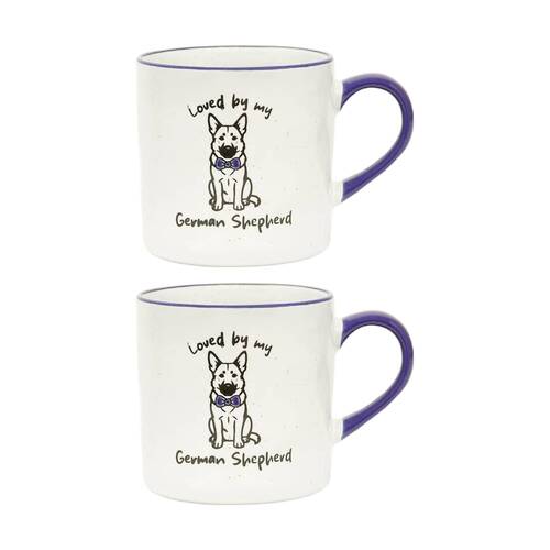 2PK Loved By My Pet Mugs German Shepherd Ceramic Drinking Mug 380ml